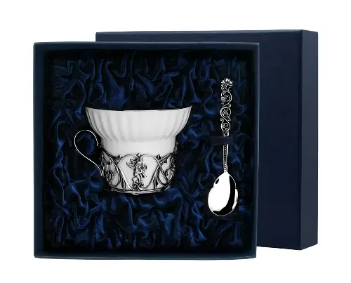 Набор чайная серебряная чашка «Ангел» 691НБ03806