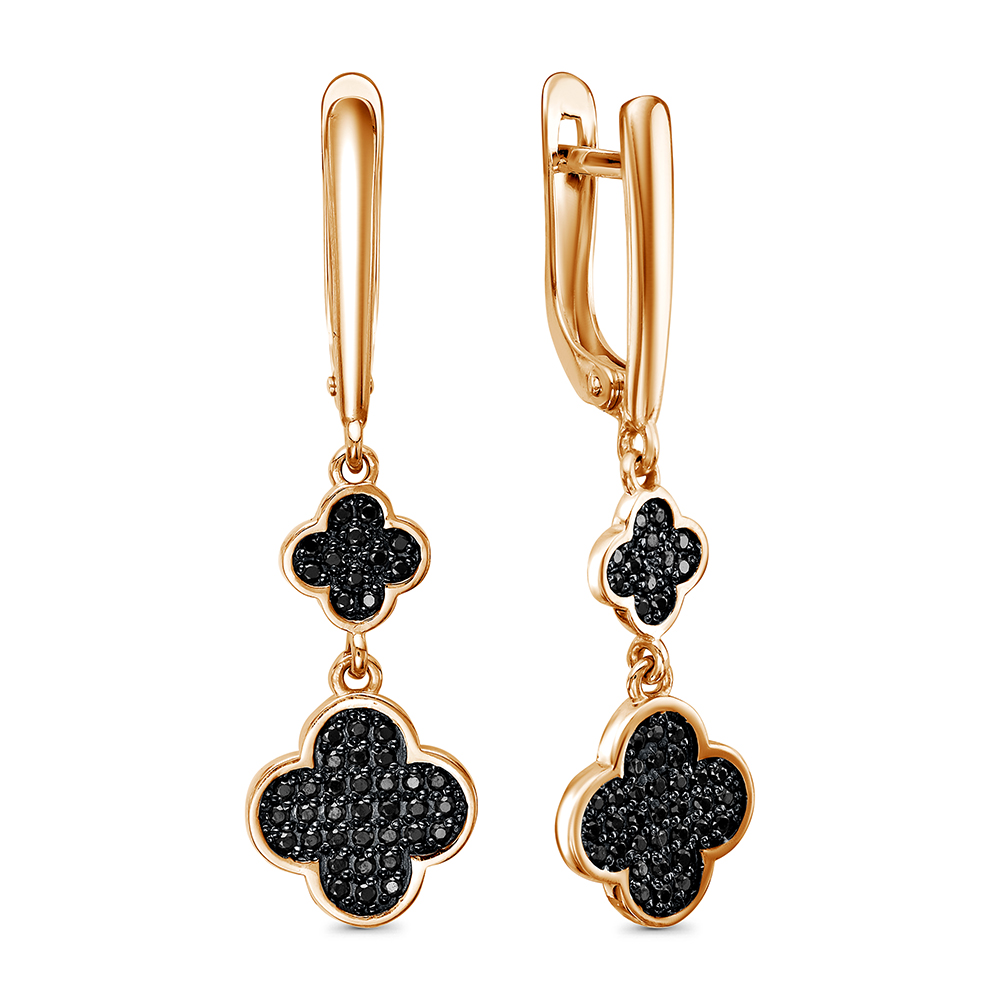 Серьги четырехлистник 925 (позолоченные) СП122701-5