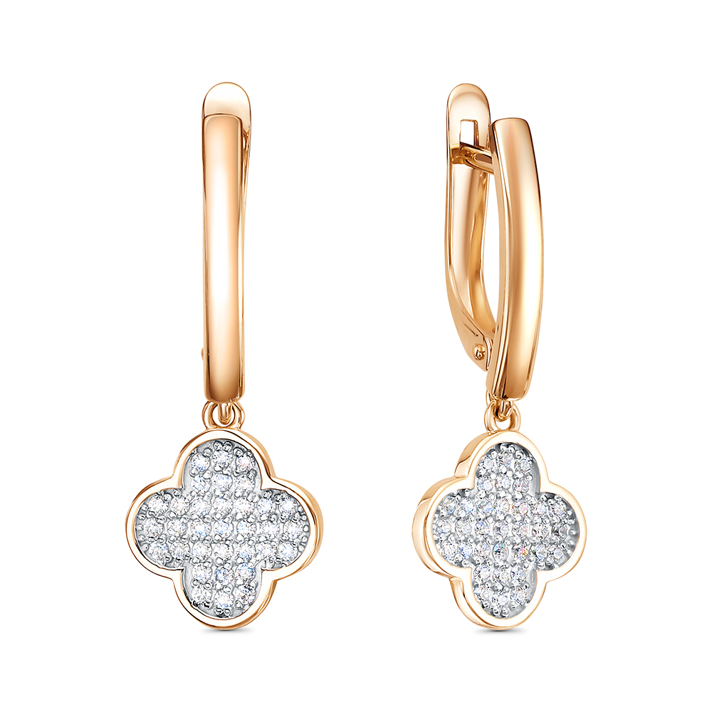 Серьги четырехлистник 925 (позолоченные) СП122655