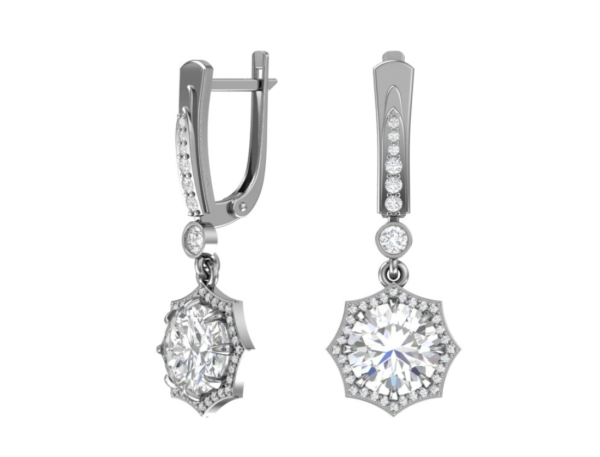 Серьги серебряные с фианитами 2100988-00775